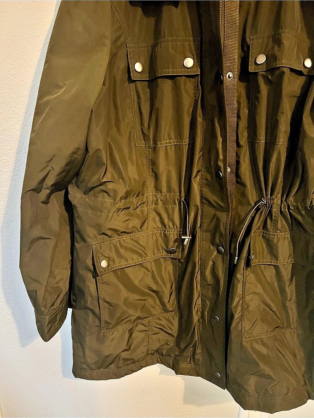 Pendleton Hooded Utility Anorak Coat Olive Green Women’s XL - Picture 3 of 10